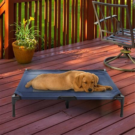 DARETOCARE Portable Raised Cot-Style Elevated Pet Bed, Blue DA3250850